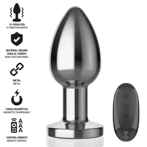 INTENSE - ANAL PLUG 10 VIBRATIONEN METALL MIT FERNBEDIENUNG L